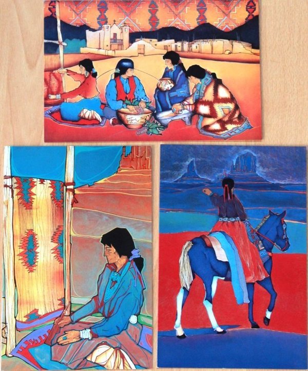 Amado Pena Navajo-Art 03 - 3 große Klappkarten